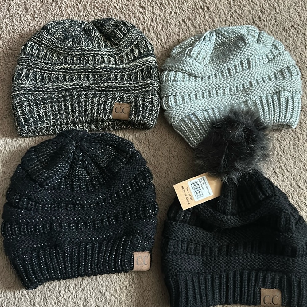 4 CC beanies, excellent condition